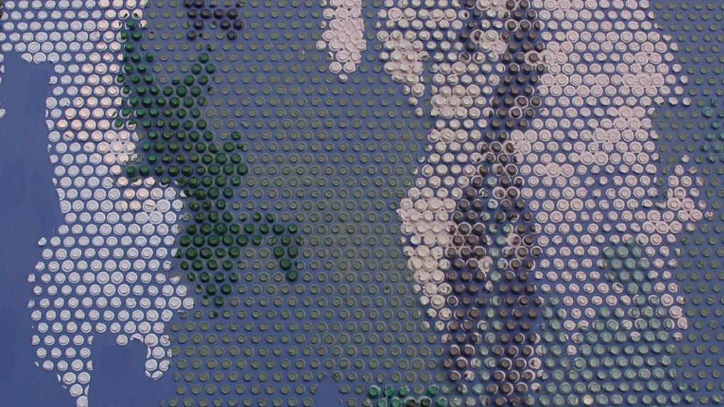 Imagen con formas indefinidas en tonos azules, verdes y rosados