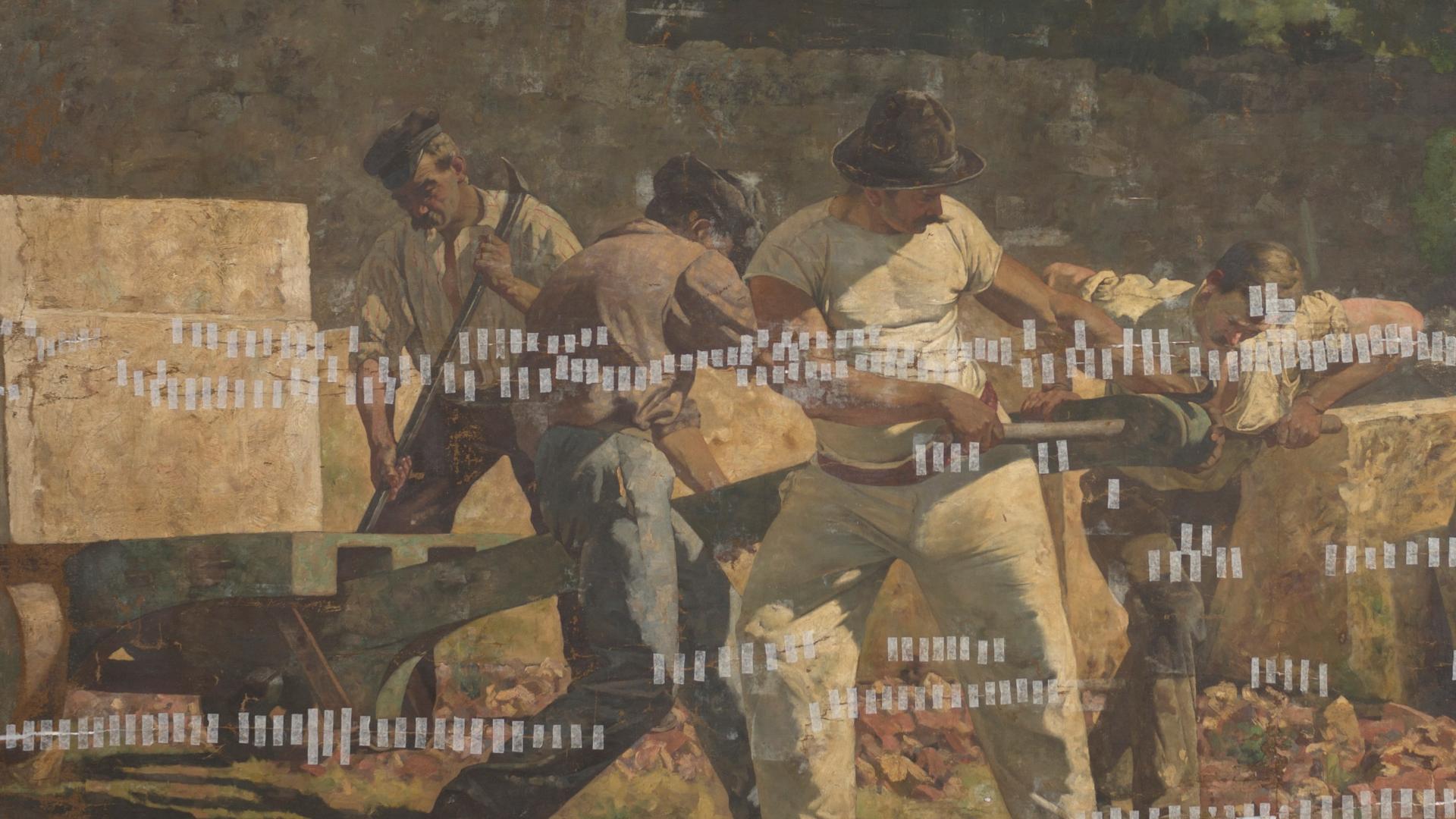 Los canteros (detalle). Pedro Lira, ca. 1890.