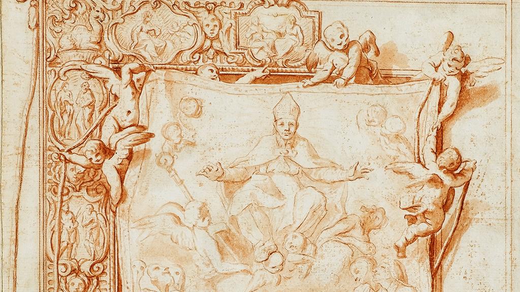 Proyecto para un estandarte de Andrea Lanzani, siglo XVII.