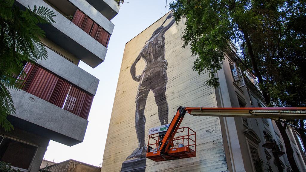 Mural en calle Mosqueto, comuna de Santiago
