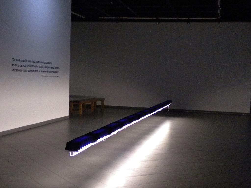 Detalle de obra en sala MNBA Plaza Vespucio