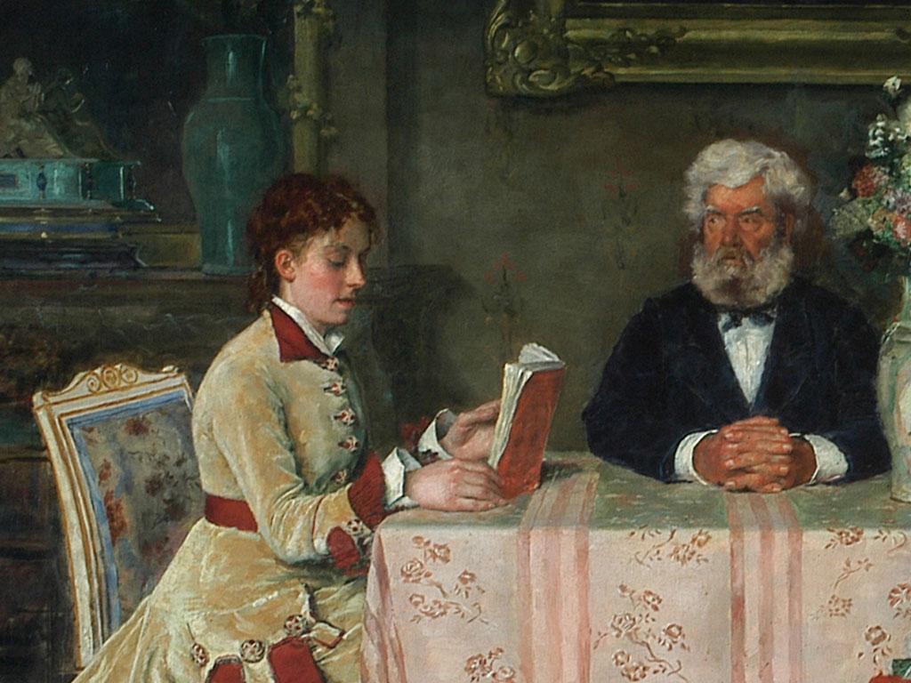 Detalle de La lectura de Cosme San Martín