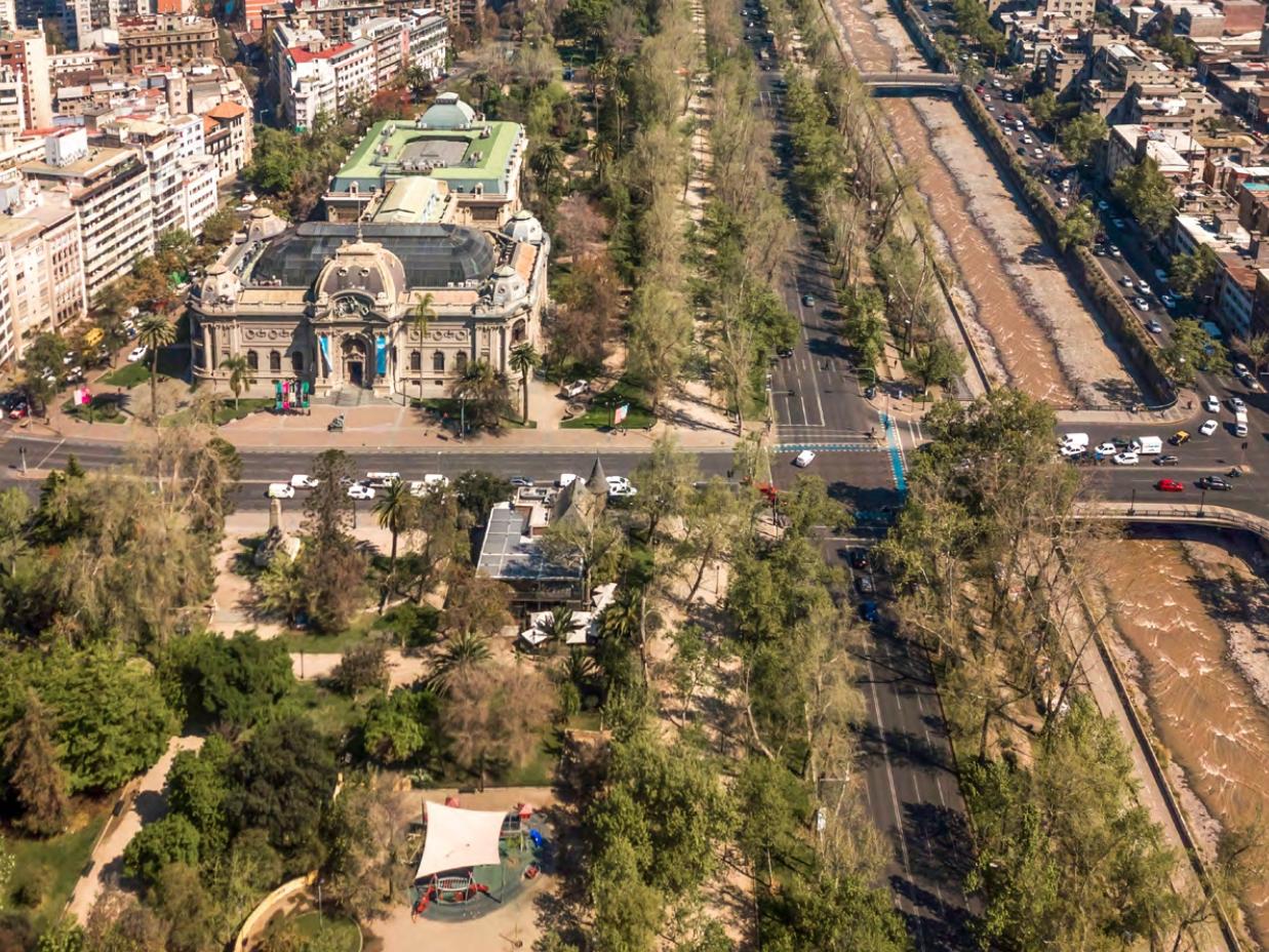 Vista aérea del Museo de Bellas Artes y sus alrededores