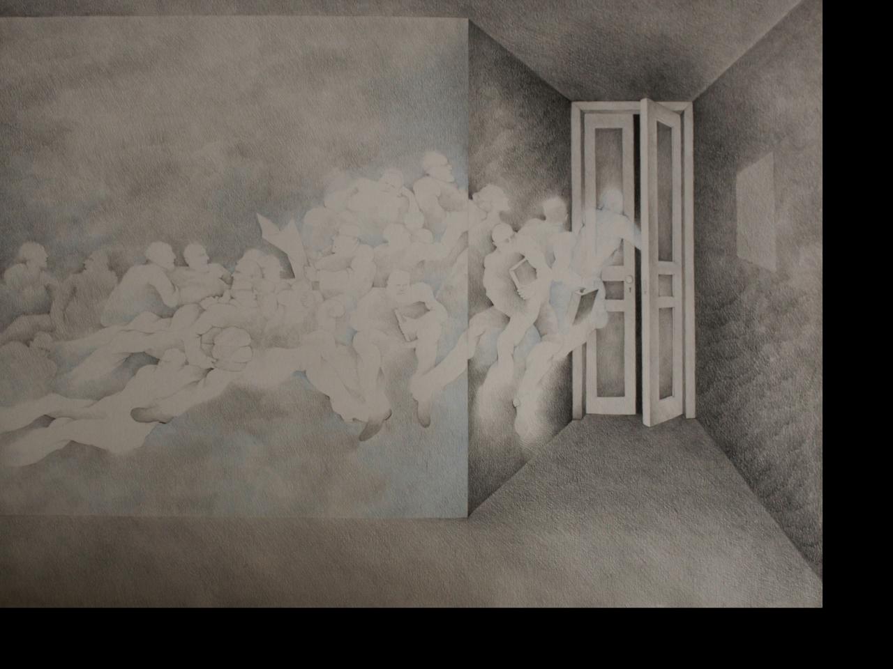 Lápiz color sobre papel