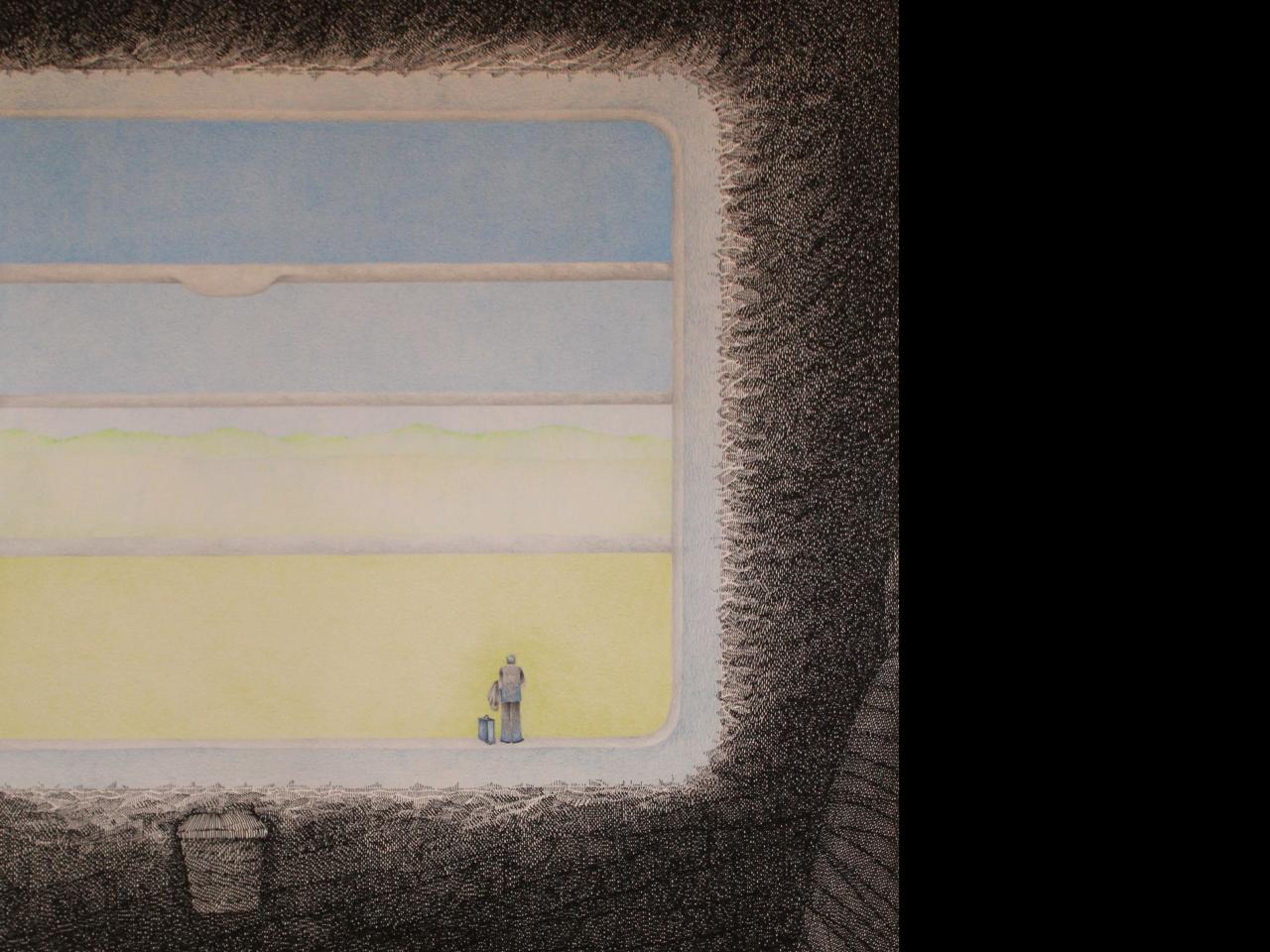 Mixta sobre papel.Tinta china, lápiz color.