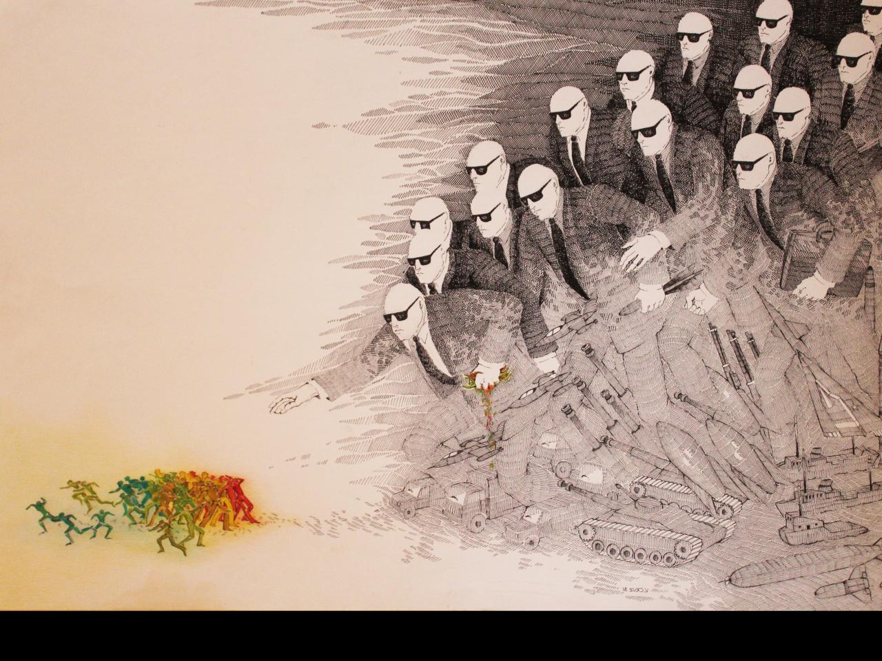 Sin título. Mixta sobre papel. Tinta china, lápiz color.