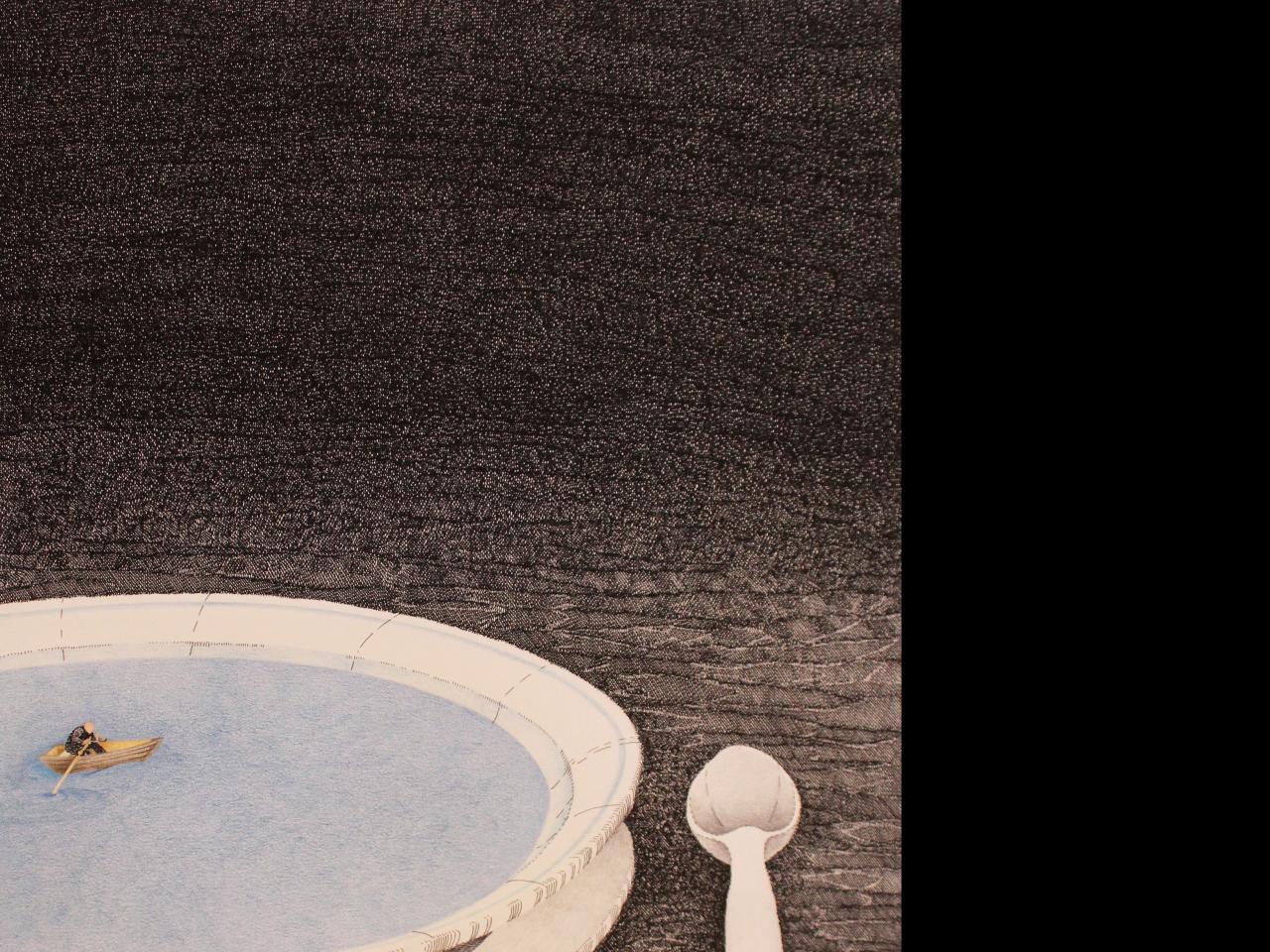 Mixta sobre papel. Tinta china y lapiz color.