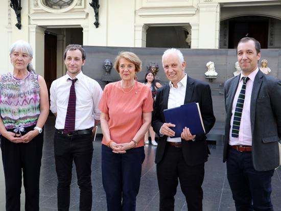 De izq. a derecha: María Arévalo, Emilio De la Cerda, Consuelo Valdés, Fernando Pérez y Carlos Maillet.