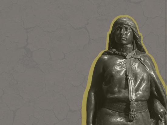 Detalle de obra Madre Araucana de Virginio Arias