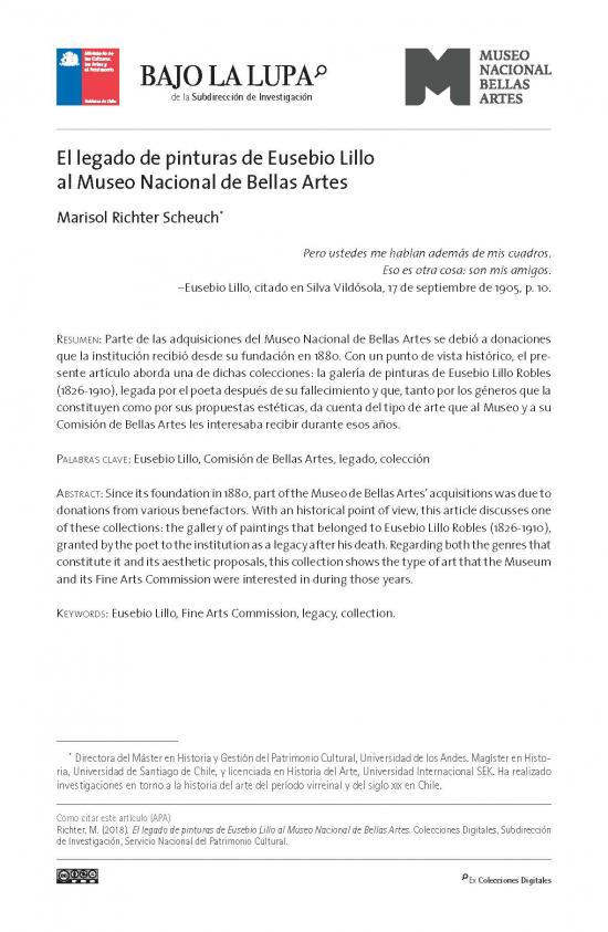 El legado de pinturas de Eusebio Lillo al Museo Nacional de Bellas Artes 