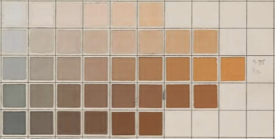 Detalle de catálogo de colores de Albert Henry Munsell