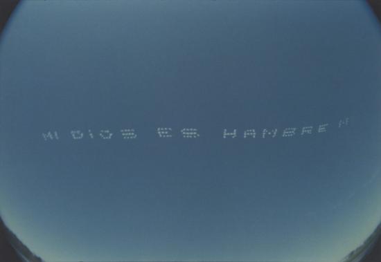 Fotografía de intervención La vida nueva de Raúl Zurita