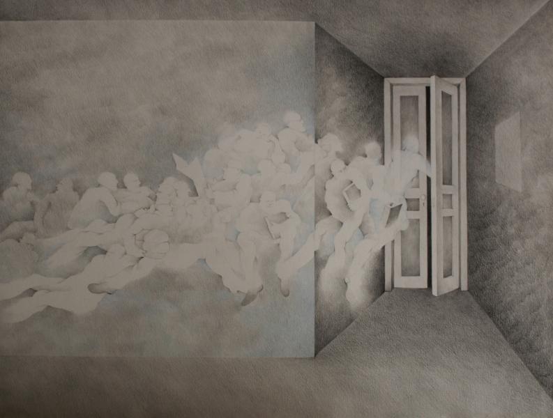 Lápiz color sobre papel