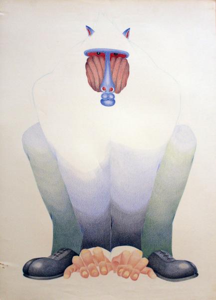 Lápiz color sobre papel