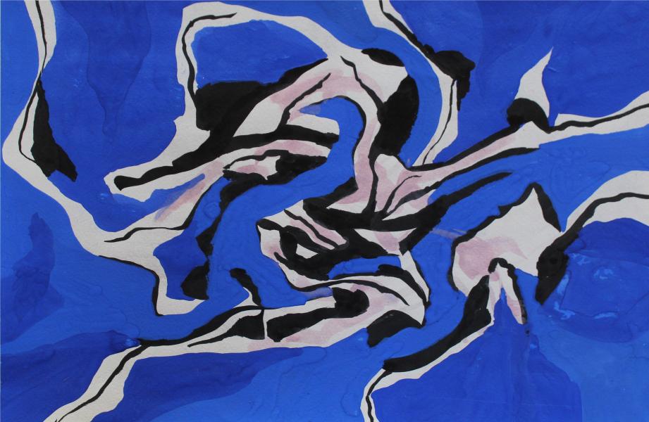 Sin título. Santiago.  2010. Mixta sobre papel (tinta, témpera)